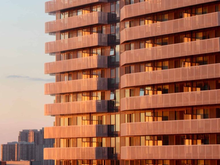 Aerial view of a residential building