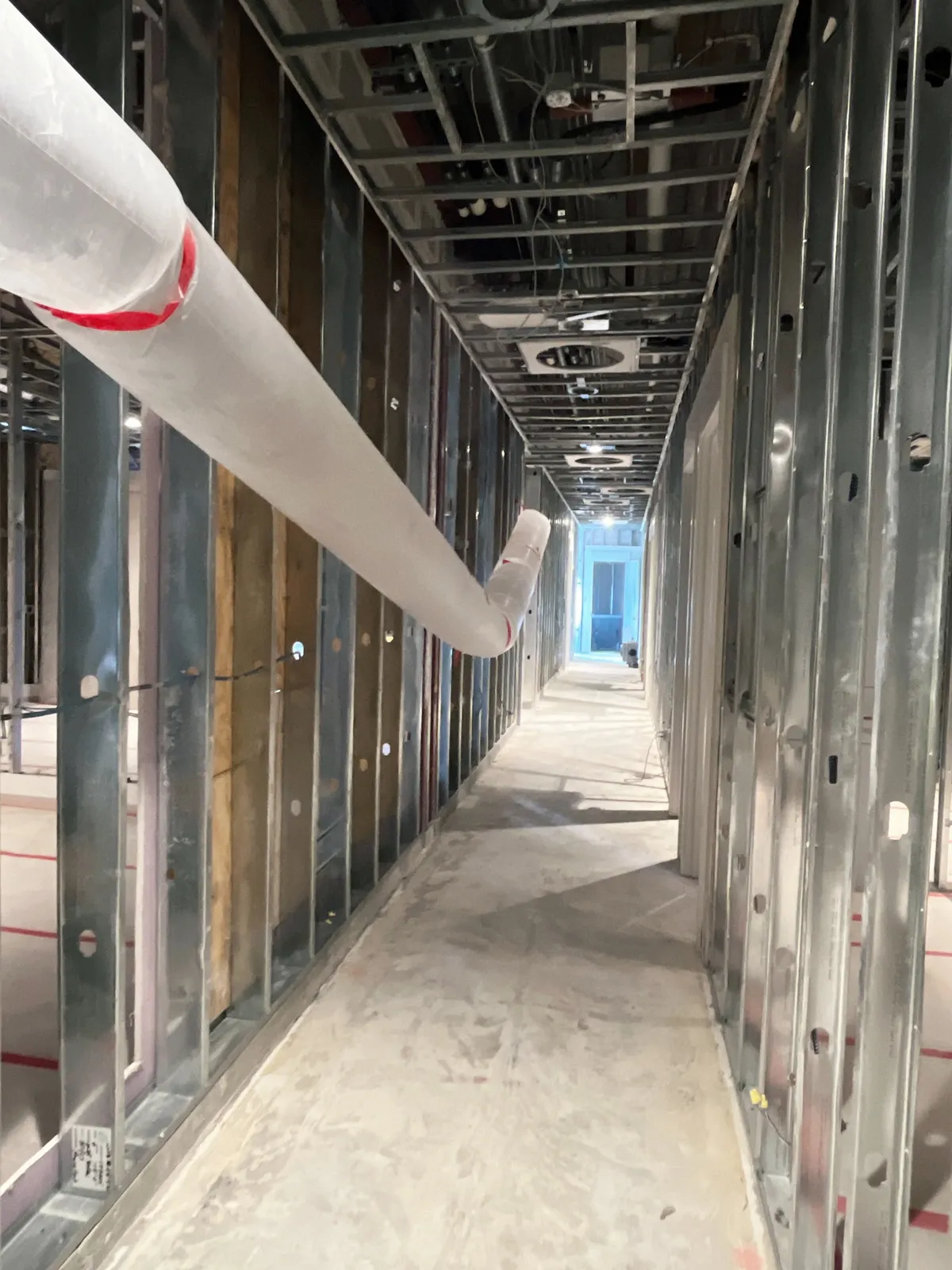 Rebuild hallway with new air duct installation